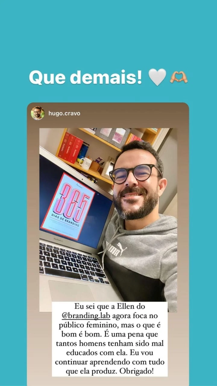 Cliente aplicando o 365 Dias de Branding